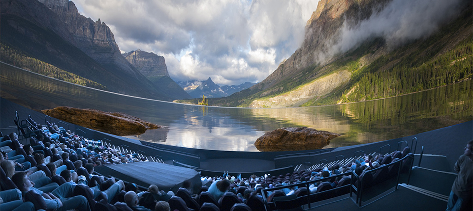 Image of the inside of the OMNIMAX Theater