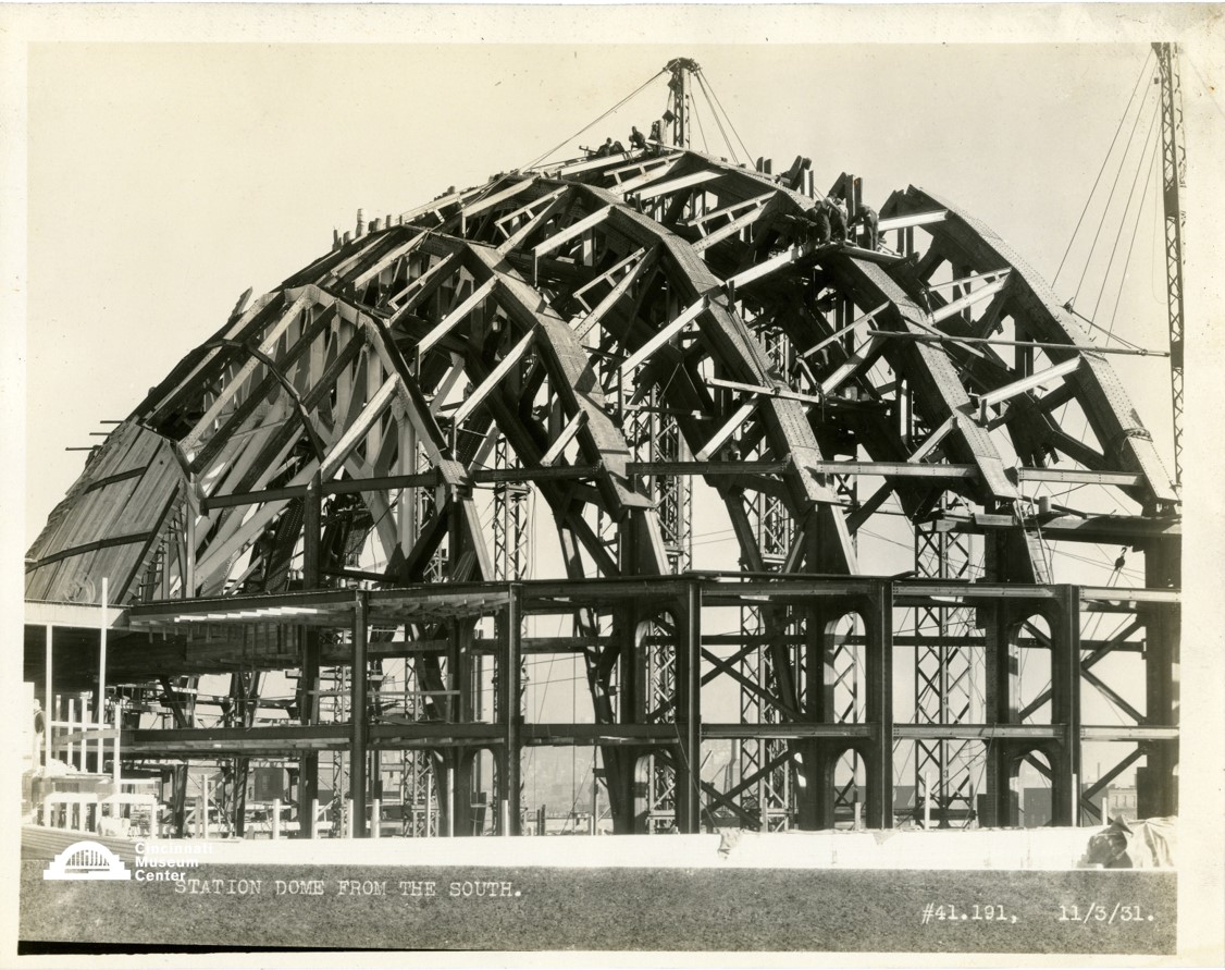 Historic photo of union terminal's construction