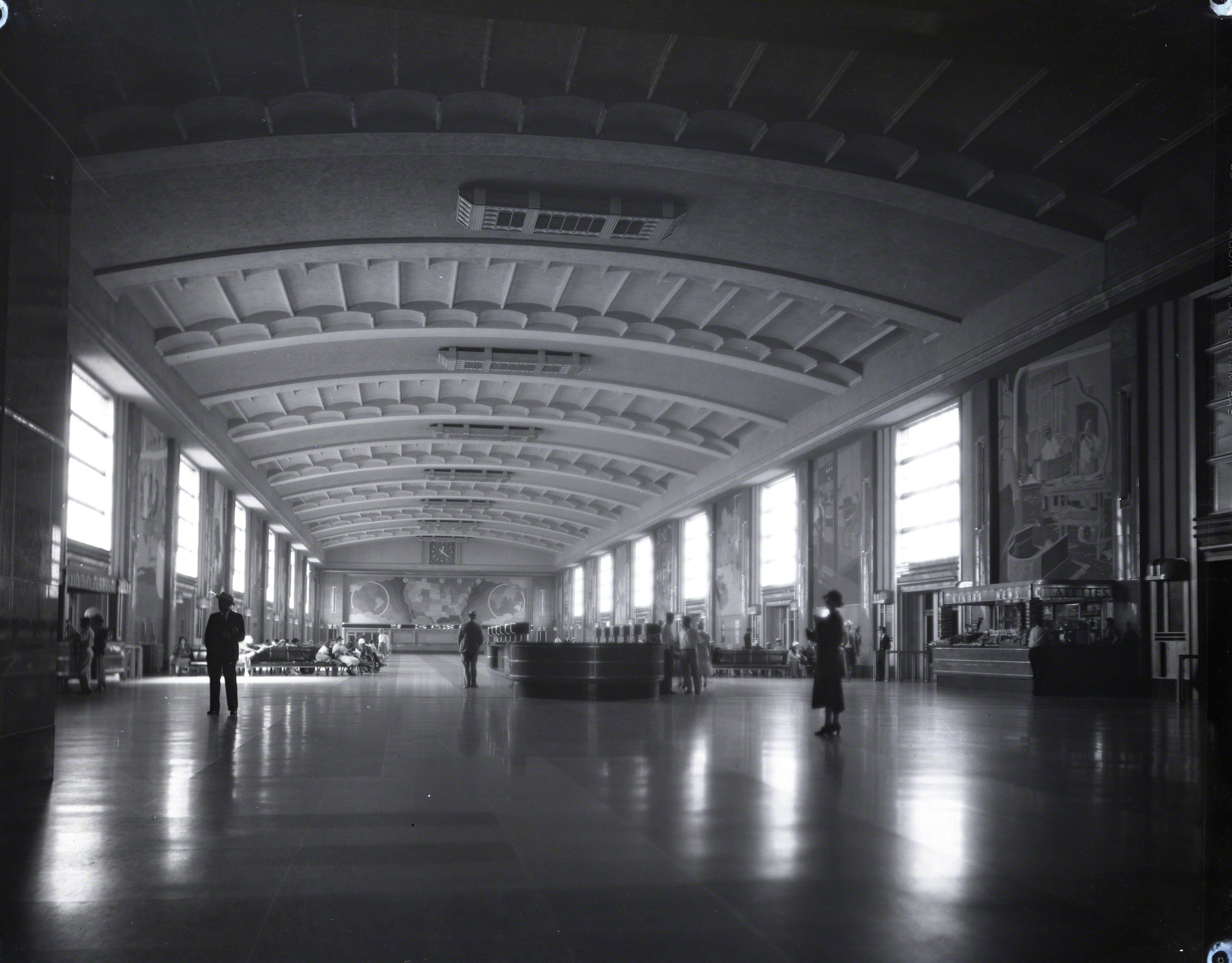 historic image of union terminal's interior