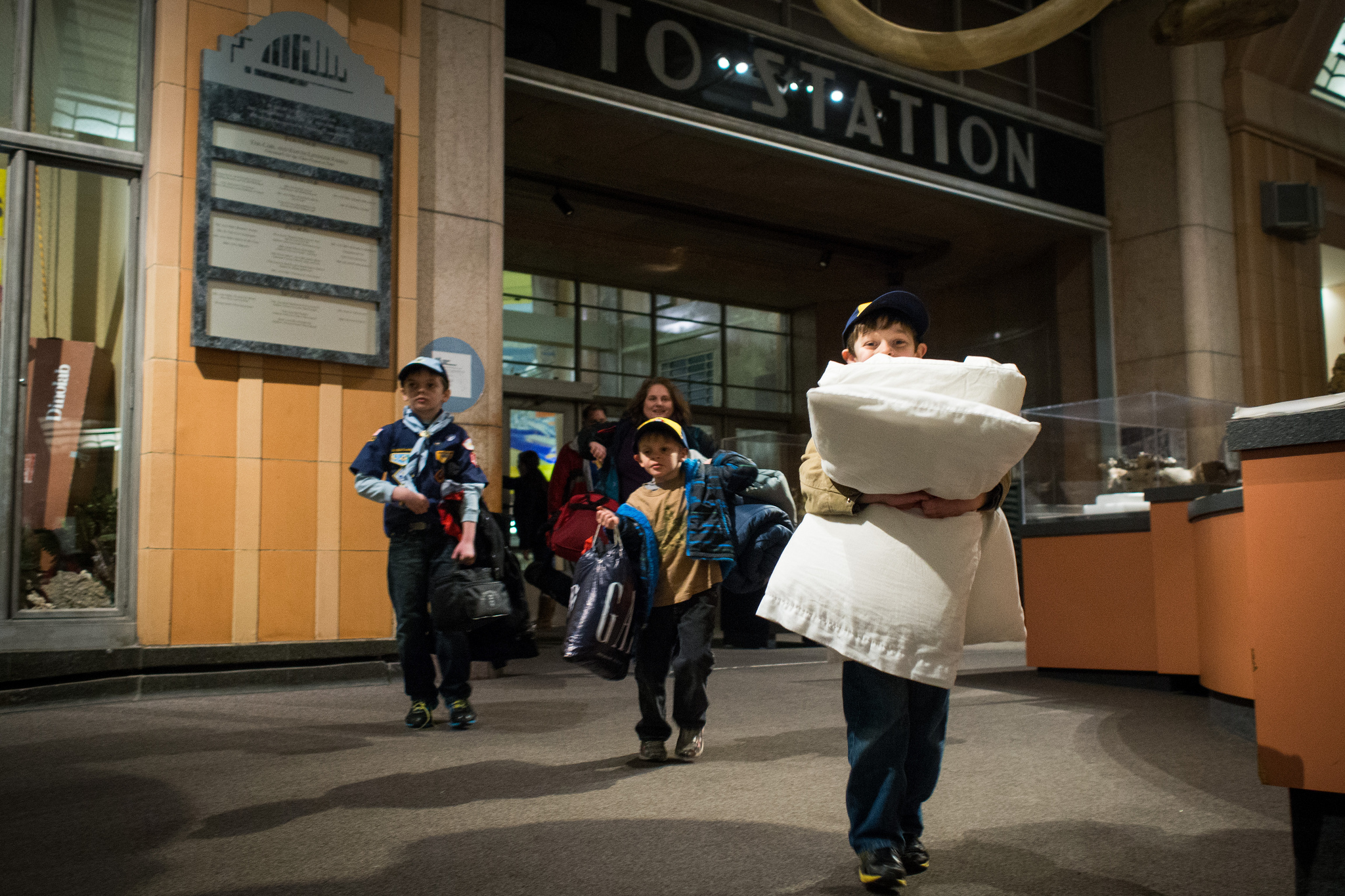 image of children participating in museum overnights