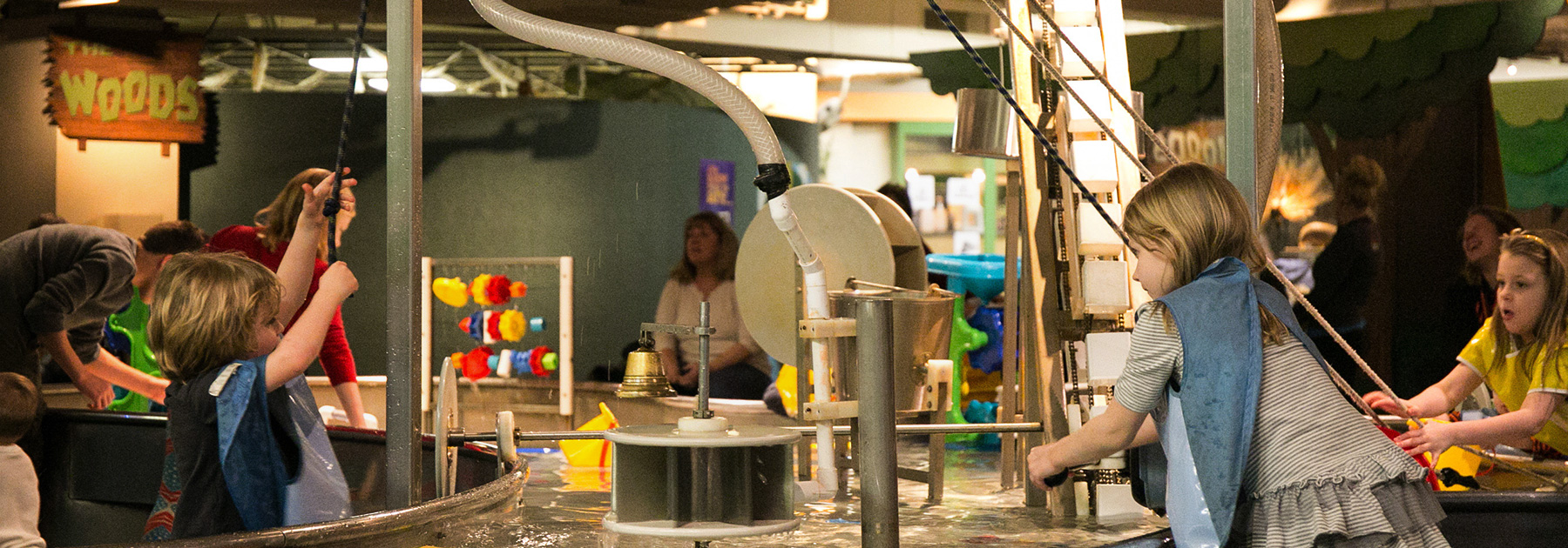 Children interacting with educational activities in the Children's Museum