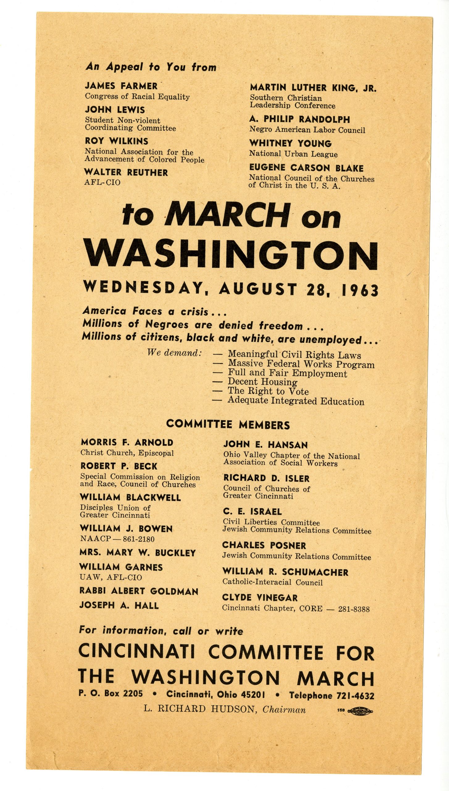 The Washington March Special: Cincinnati Marches on Washington